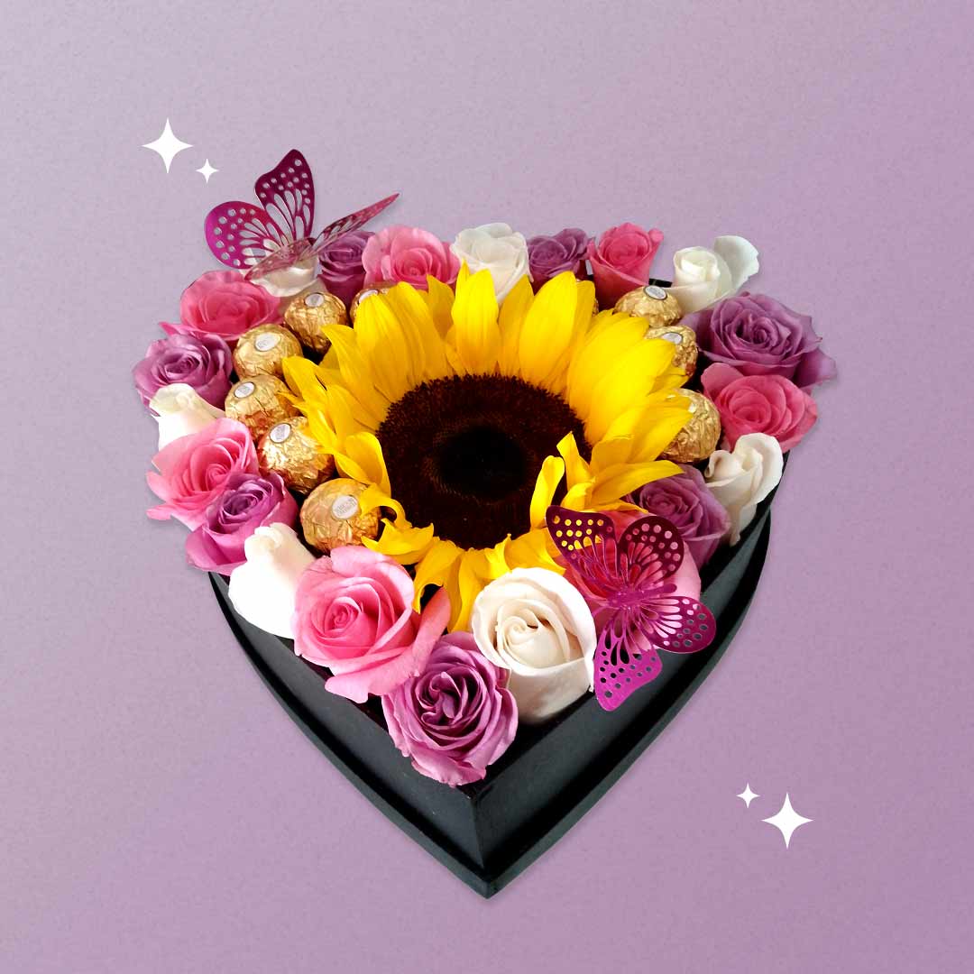 Corazon-de-girasol-rosas-y-chocolates